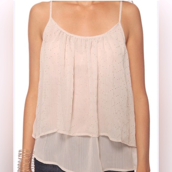 Vintage XXI/ Spaghetti strap blouse/ Camisole/ Gold detail/ Layered/ Size US M - Picture 1 of 10